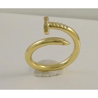 Gold 14k ring with Zircon ΔΑ 001954Κ  Weight:6.14gr