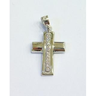 Gold 14k cross with Zircon  ΣΤ 000309Λ Weight:3.56gr