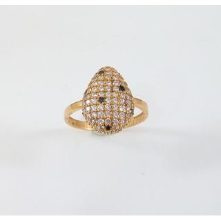 Gold 14k ring with Zircon ΔΑ 001867Ρ  Weight:2.98gr