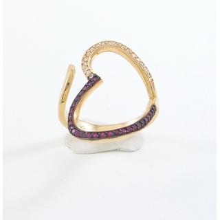 Gold 14k ring with Zircon ΔΑ 001964  Weight:4.17gr