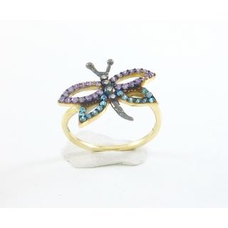 Gold 14k ring with Zircon ΔΑ 001965Κ  Weight:2.25gr