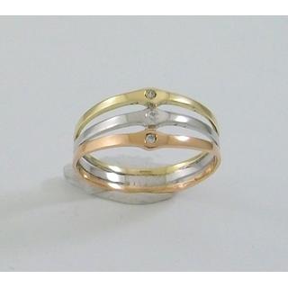 Gold 14k ring with Zircon ΔΑ 000775Τ  Weight:2.68gr