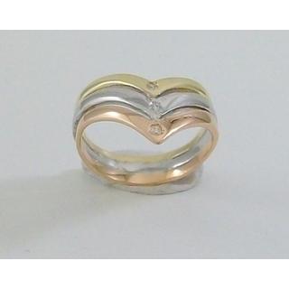 Gold 14k ring with Zircon ΔΑ 000776Τ  Weight:4.24gr