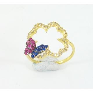 Gold 14k ring with Zircon ΔΑ 001968Κ  Weight:2.3gr