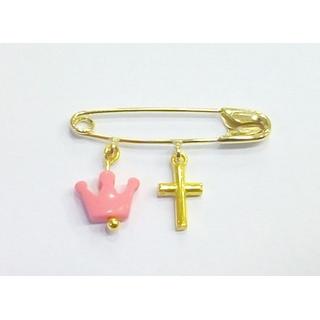 Gold 14k baby pin for newborns ΠΑ 000099