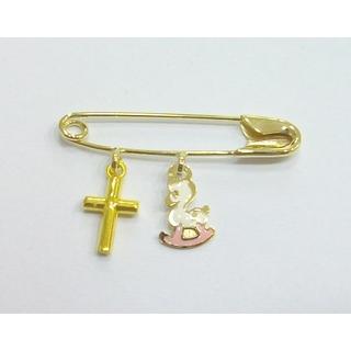 Gold 14k baby pin for newborns ΠΑ 000036ρ