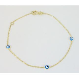 Gold 14k bracelet with Zircon ΒΡ 001066γ  Weight:1.03gr