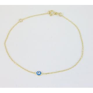 Gold 14k bracelet with Zircon ΒΡ 001067  Weight:0.83gr