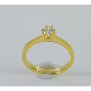 Χρυσό δαχτυλίδι Κ14 με πέτρες ζιργκόν Μονόπετρα-Κοσμήματα Γάμου ΔΑ 001482Κ  Βάρος:2.68gr