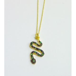 Gold 14k necklace with Zircon ΚΟ 000637Κ  Weight:1.62gr