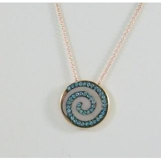Gold 14k necklace Spiral with Zircon ΚΟ 000650Ργ  Weight:2.85gr