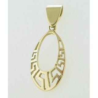 Gold 14k pendants Greek key ΜΕ 000021Λ  Weight:0.95gr