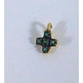 Gold 14k cross with Zircon  ΣΤ 000290G Weight:0.25gr