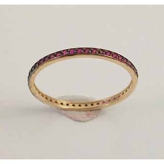 Χρυσό δαχτυλίδι Κ14 με πέτρες ζιργκόν  ΔΑ 001902Ruby  Βάρος:0.55gr
