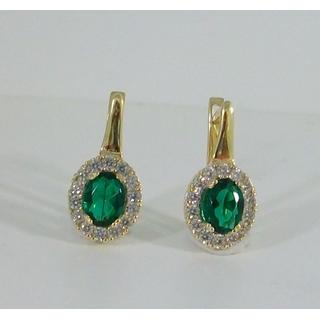 Gold 14k earrings with Zircon ΣΚ 001167  Weight:5.5gr