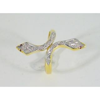 Gold 14k ring with Zircon ΔΑ 001974Κ  Weight:2.55gr