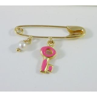 Gold 14k baby pin for newborns ΠΑ 000102