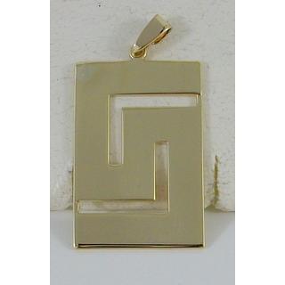 Gold 14k pendants Greek key ΜΕ 000812  Weight:6.33gr