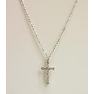 Χρυσά Κολιέ Κ14 με ζιργκόν  ΚΟ 000590Λ  Βάρος:1.3gr