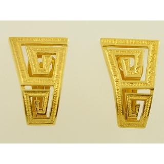 Χρυσά σκουλαρίκια Κ14 χωρίς πέτρες Γκρέκα ΣΚ 100084  Βάρος:11gr