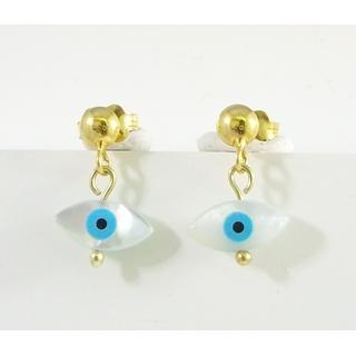 Gold 14k earrings with semi precious stones  ΣΚ 001170  Weight:0.8gr