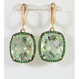 Gold 14k earrings with semi precious stones  ΣΚ POMEL  Weight:3.7gr