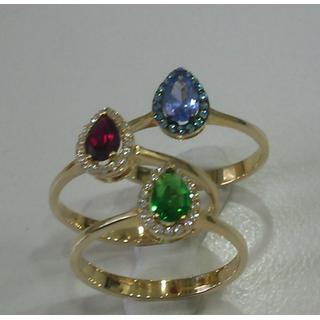 Gold 14k ring with Zircon ΔΑ 001975Κκ  Weight:2.1gr