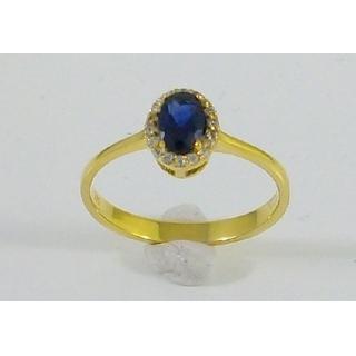 Gold 14k ring with Zircon ΔΑ 001963Κμ  Weight:2.11gr