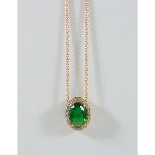 Gold 14k necklace with Zircon ΚΟ 000628Ρπ  Weight:1.53gr