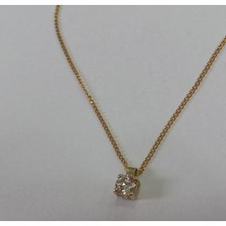 Χρυσά Κολιέ Κ14 με ζιργκόν Μονόπετρα-Κοσμήματα Γάμου ΜΕκο591Κ  Βάρος:1.69gr