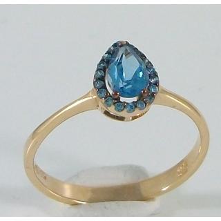 Gold 14k ring with Zircon ΔΑ 001975Ργ  Weight:2.05gr