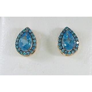 Gold 14k earrings with Zircon ΣΚ 001161Ργ  Weight:1.6gr