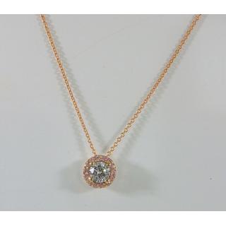 Gold 14k necklace Solitaire with Zircon ΚΟ 000665Ρ  Weight:1.9gr