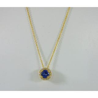 Gold 14k necklace Solitaire with Zircon ΚΟ 000665Κμ  Weight:1.4gr