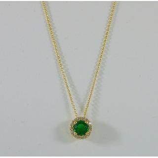 Gold 14k necklace Solitaire with Zircon ΚΟ 000665Κπ  Weight:1.59gr