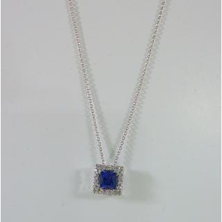 Gold 14k necklace Solitaire with Zircon ΚΟ 000666Λμ  Weight:1.62gr