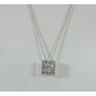 Gold 14k necklace Solitaire with Zircon ΚΟ 000666Λ  Weight:1.73gr