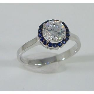 Gold 14k ring Solitaire with Zircon ΔΑ 002011Λμ  Weight:3.1gr