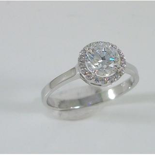Gold 14k ring Solitaire with Zircon ΔΑ 002011Λ  Weight:2.95gr