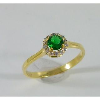 Gold 14k ring Solitaire with Zircon ΔΑ 002012Κπ  Weight:2.17gr