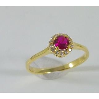 Gold 14k ring Solitaire with Zircon ΔΑ 002012Κκ  Weight:2.28gr