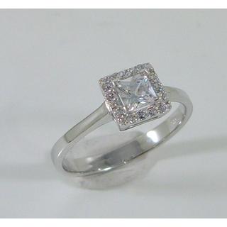 Gold 14k ring Solitaire with Zircon ΔΑ 002013Λ  Weight:2.5gr