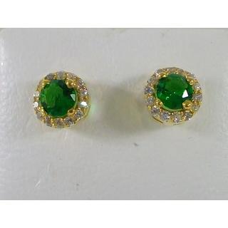 Gold 14k earrings Solitaire with Zircon ΣΚ 001173Κπ  Weight:1.8gr