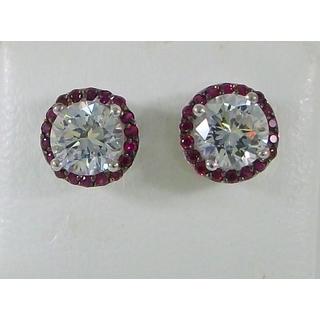 Gold 14k earrings Solitaire with Zircon ΣΚ 001174Λκ  Weight:2.73gr