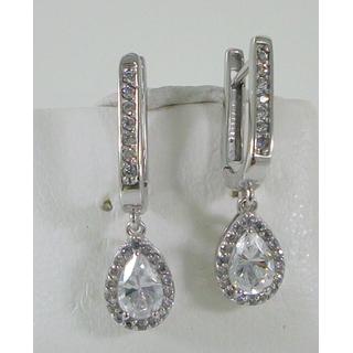 White Gold 14k earrings with Zircon ΣΚ 001162Λα  Weight:3.16gr