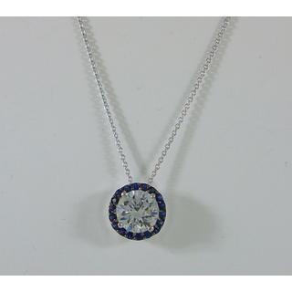 Gold 14k necklace Solitaire with Zircon ΚΟ 000668Λμ  Weight:2.02gr