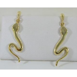 Gold 14k earrings Dolphin ΣΚ 001184  Weight:3.48gr
