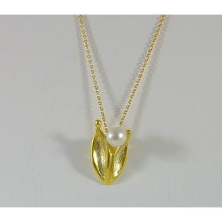 Gold 14k pendants with Pearls  251Μ2Χ  Weight:1.9gr