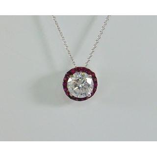 Gold 14k necklace Solitaire with Zircon ΚΟ 000668Λκ  Weight:1.96gr