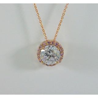 Gold 14k necklace Solitaire with Zircon ΚΟ 000668Ρ  Weight:2.06gr